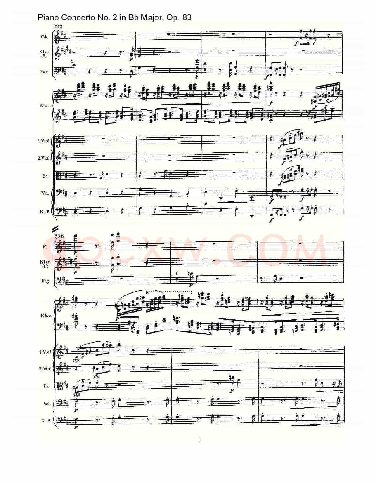 Bb大调钢琴第二协奏曲, Op.83第一乐章(一)