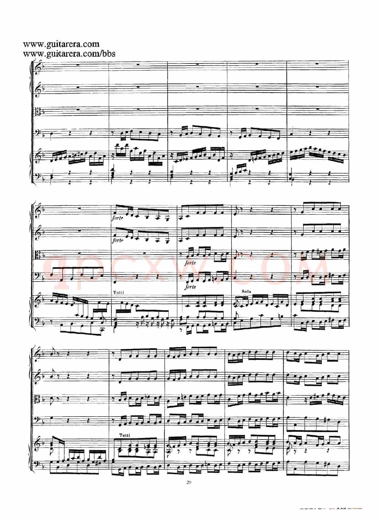 d小调第一号古钢琴协奏曲 BWV 1052(总谱)