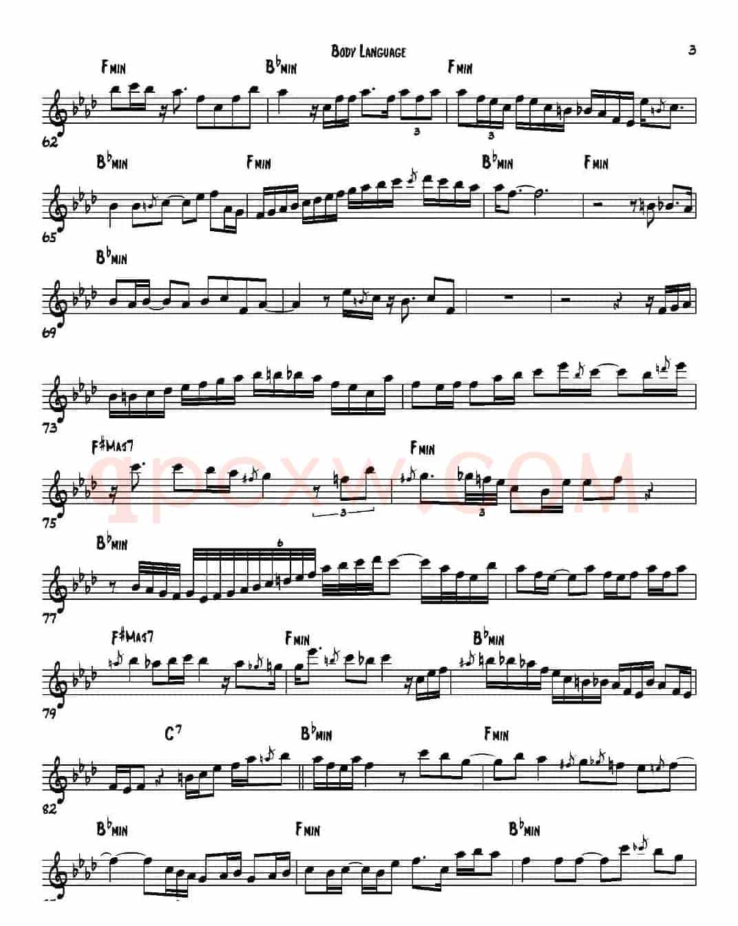 Body Language（次中音萨克斯）