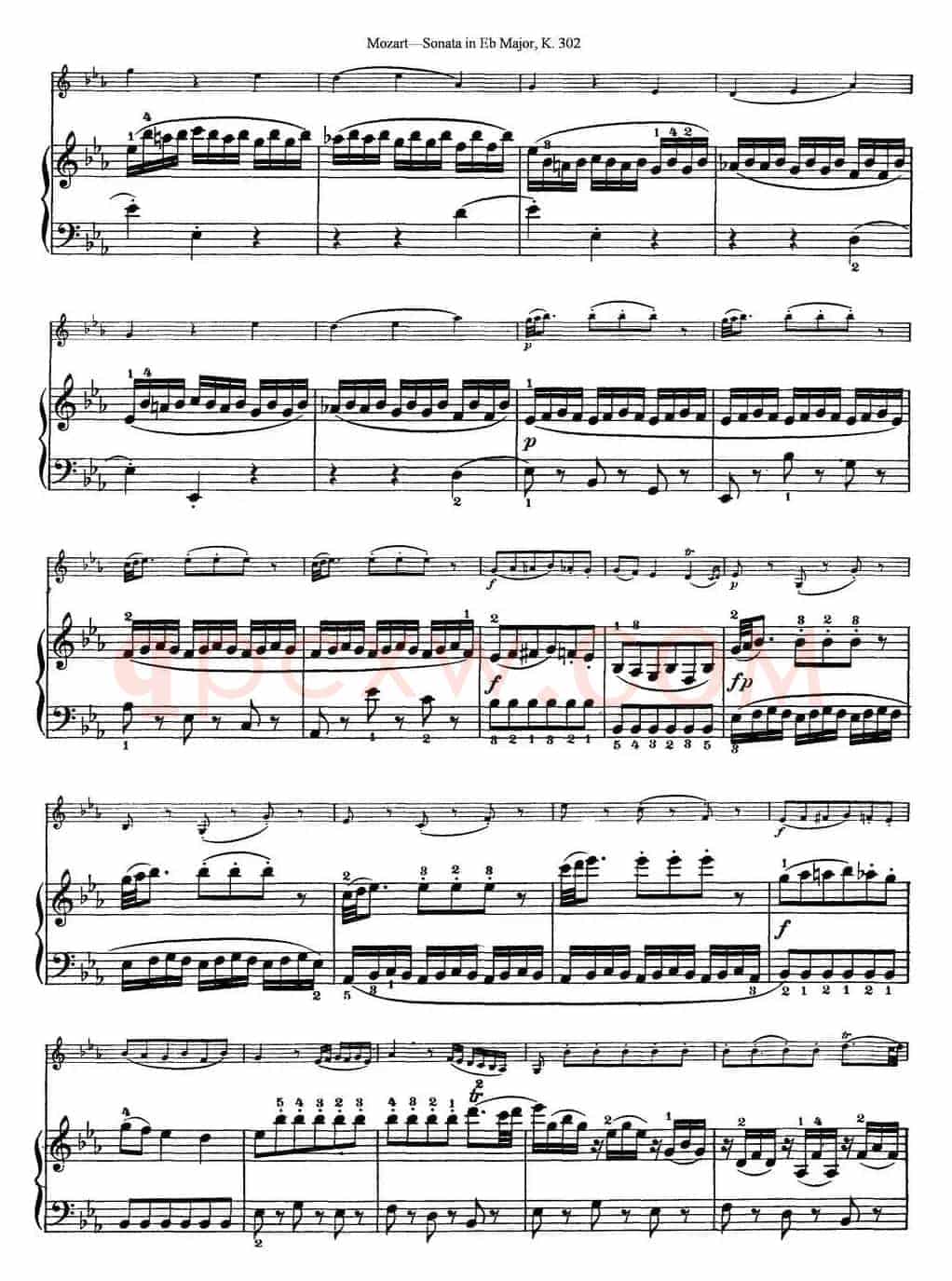 Violin Sonata in Eb Major K.302（小提琴+钢琴伴奏）