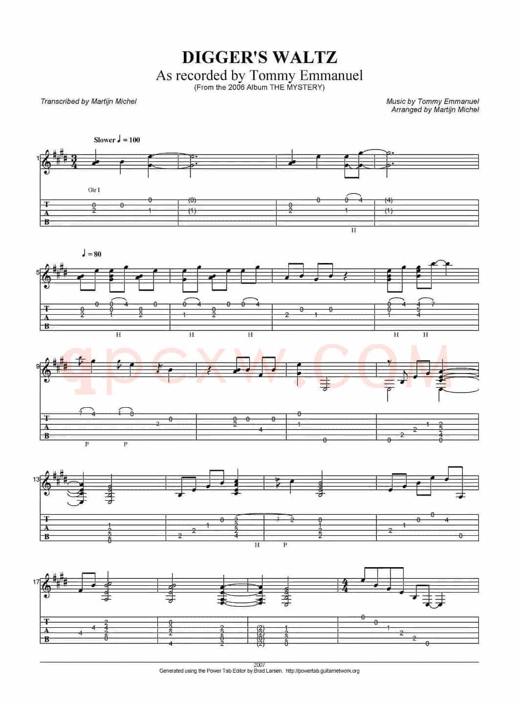 tommy emmanuel：diggers waltz（指弹吉他）