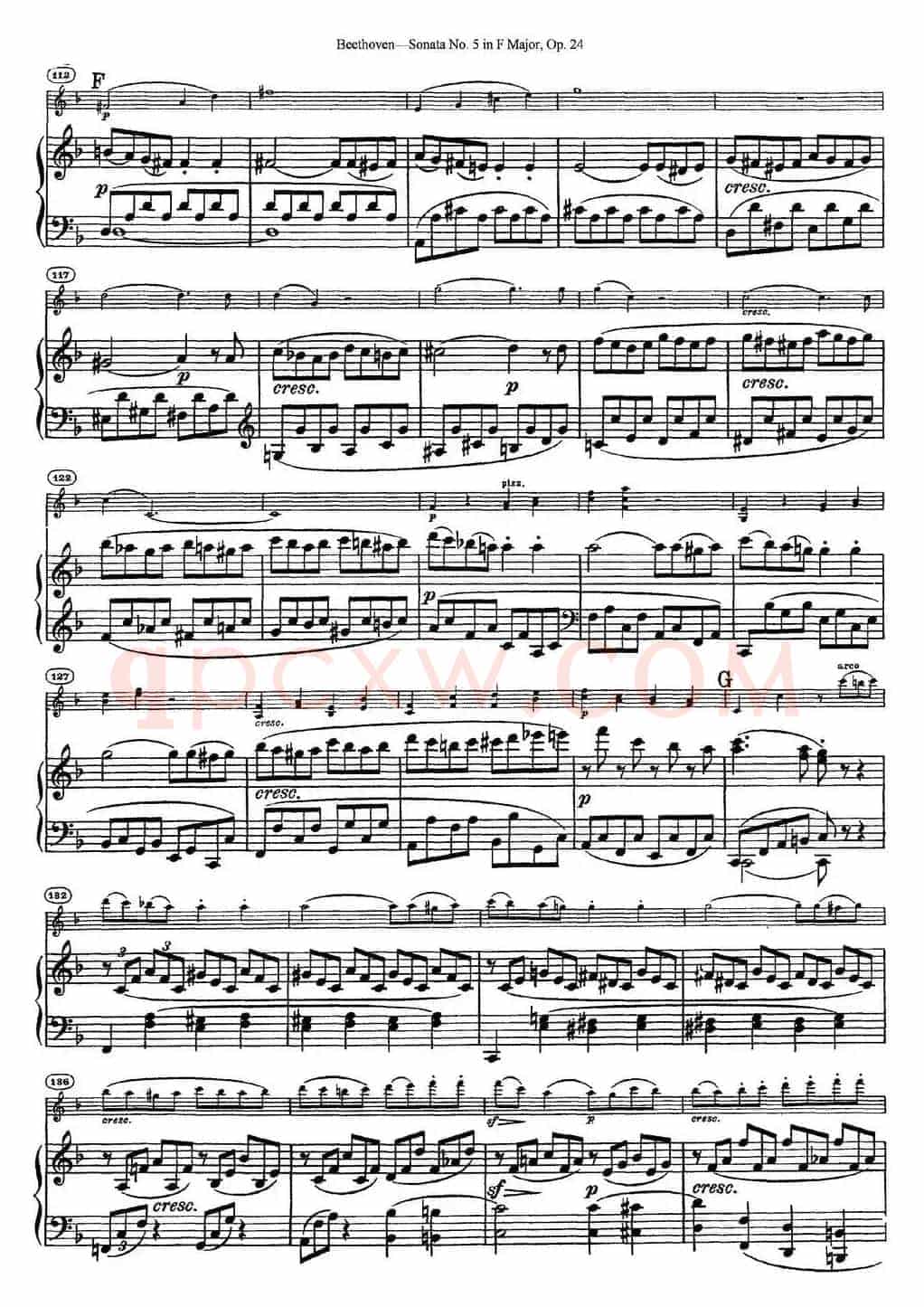 Violin Sonata No.5 in F Major Op.24（小提琴+钢琴伴奏）