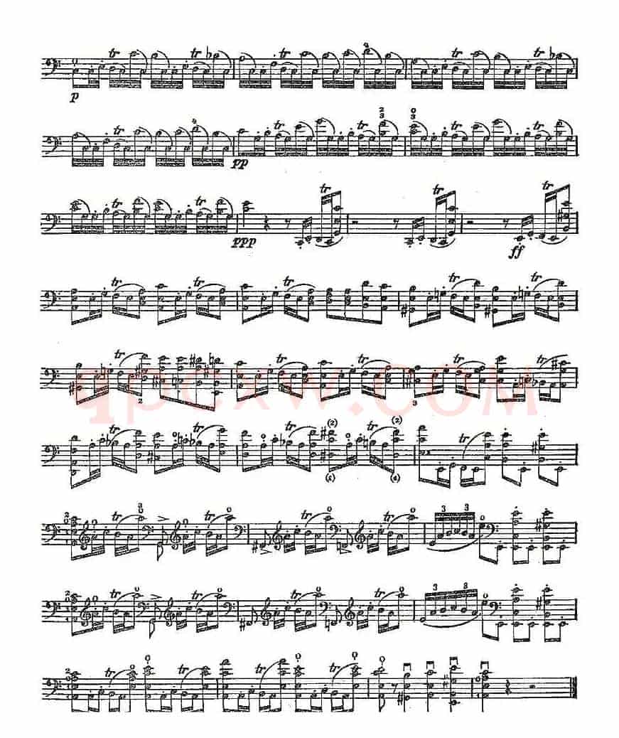 PIATTI 12 Caprices 之8（大提琴）