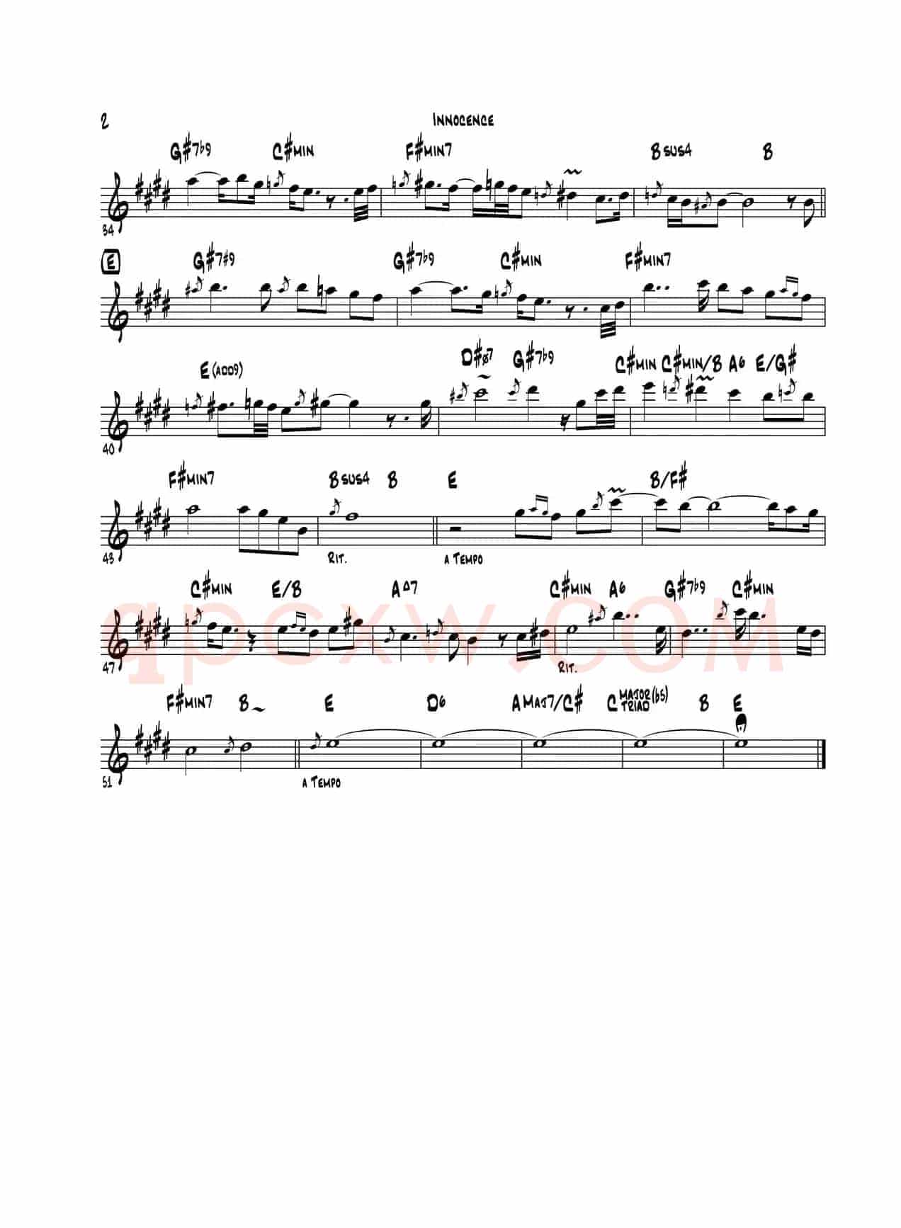 Innocence（中音萨克斯\上低音萨克斯）