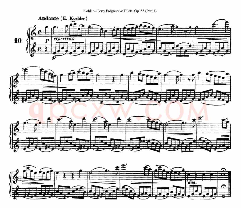 柯勒40首长笛提高练习曲OP.55（NO.10）