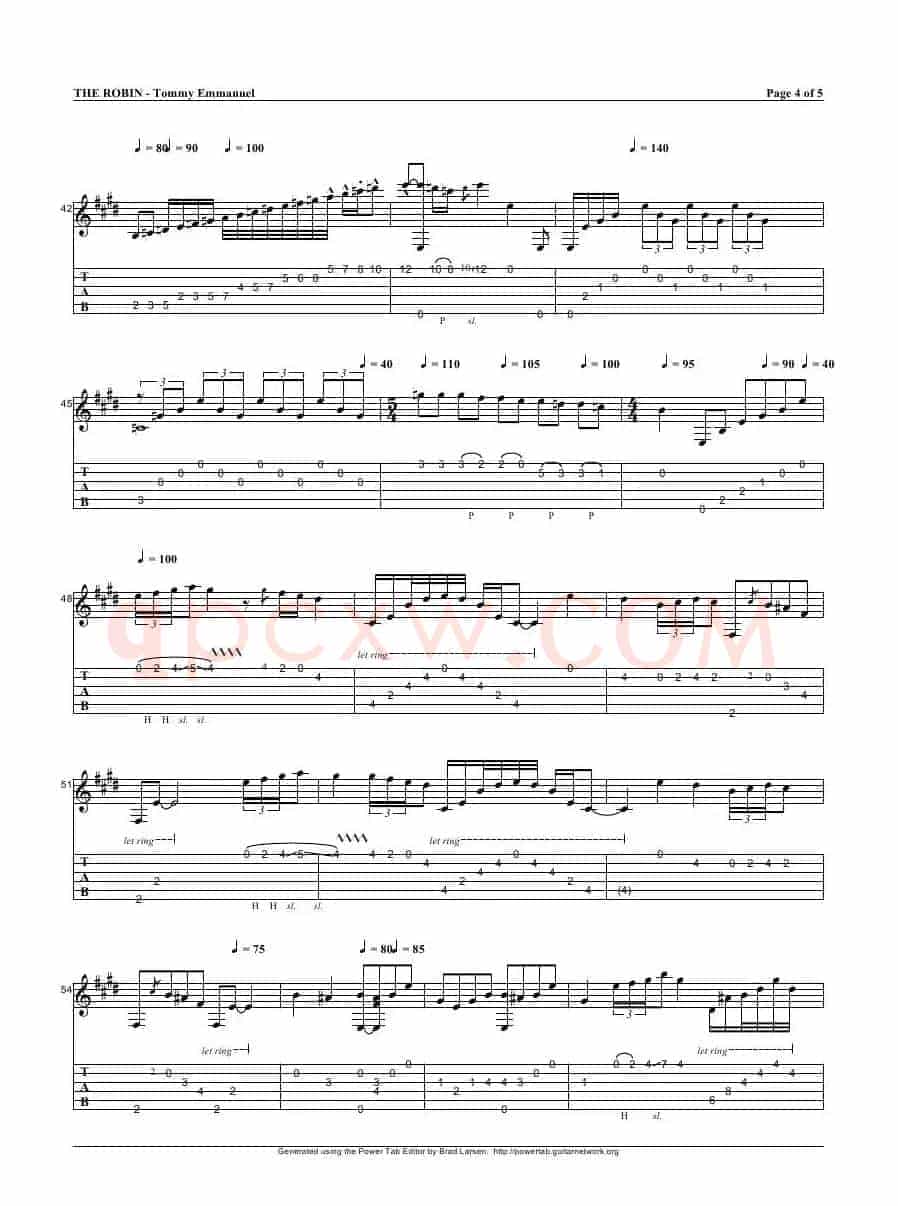 tommy emmanuel：the robin（指弹吉它）