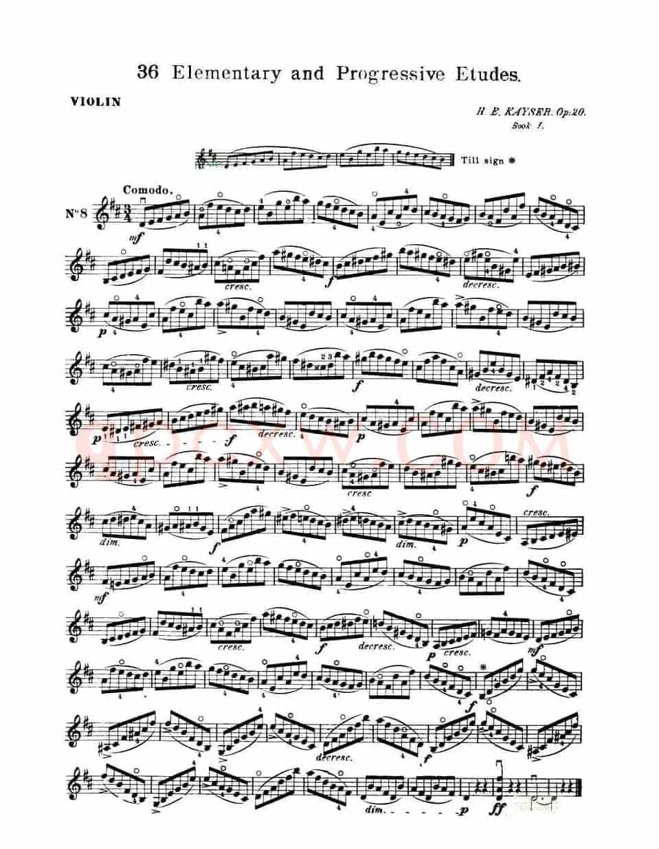 开塞（KAYSER 36首小提琴练习曲之8）