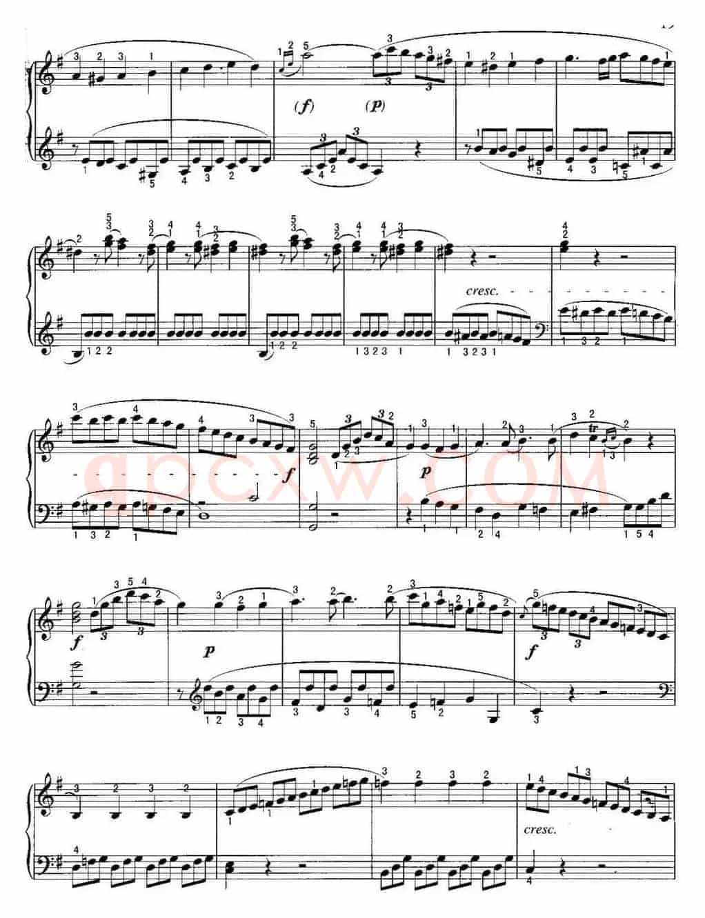 不可不弹的世界钢琴名曲：奏鸣曲（G大调）