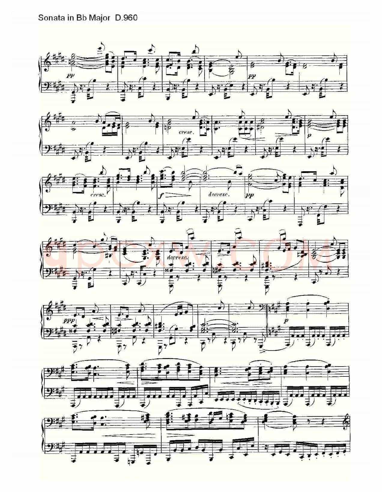 Sonata in Bb Major D.960(Bb大调奏鸣曲 D.960)