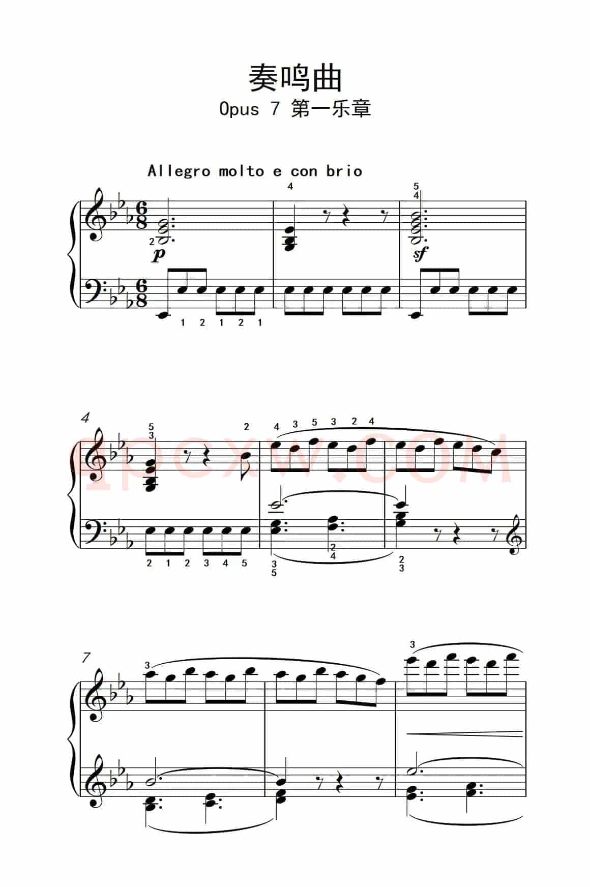 奏鸣曲 Opus 7 第一乐章（贝多芬奏鸣曲集 2）