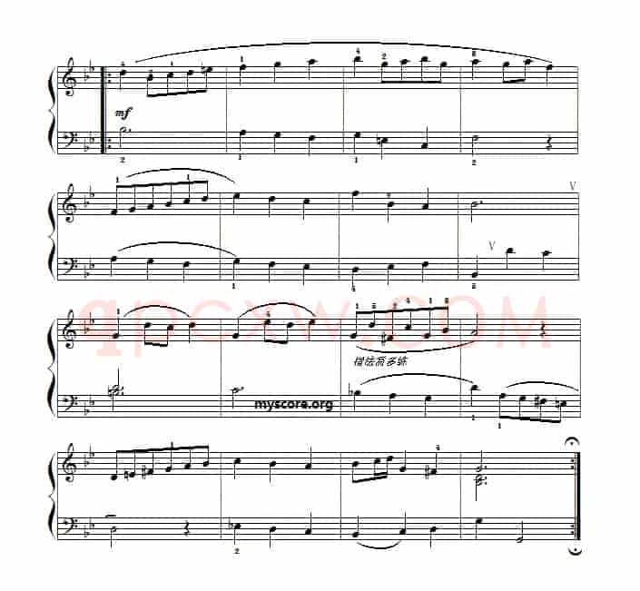 巴赫初级钢琴曲之五：小步舞曲