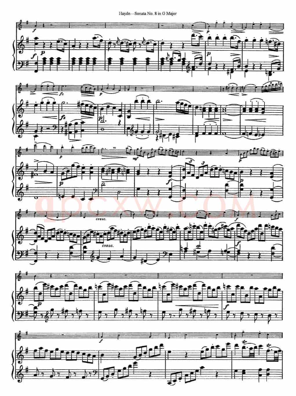 Violin Sonata No.8 in G Major（小提琴+钢琴伴奏）