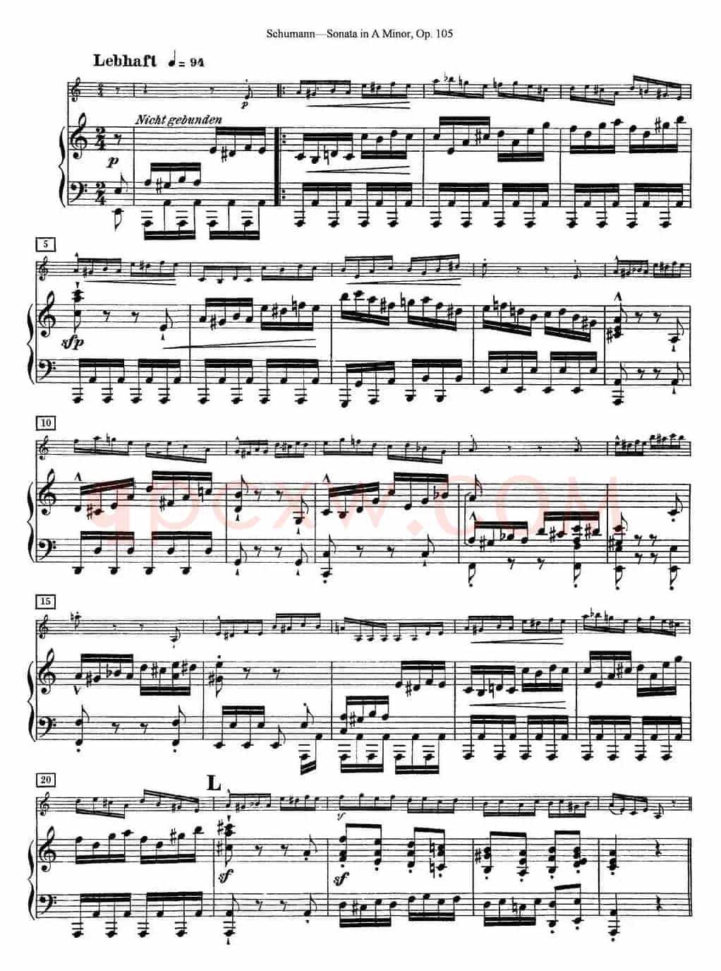 Violin Sonata in A minor Op.105（小提琴+钢琴伴奏）