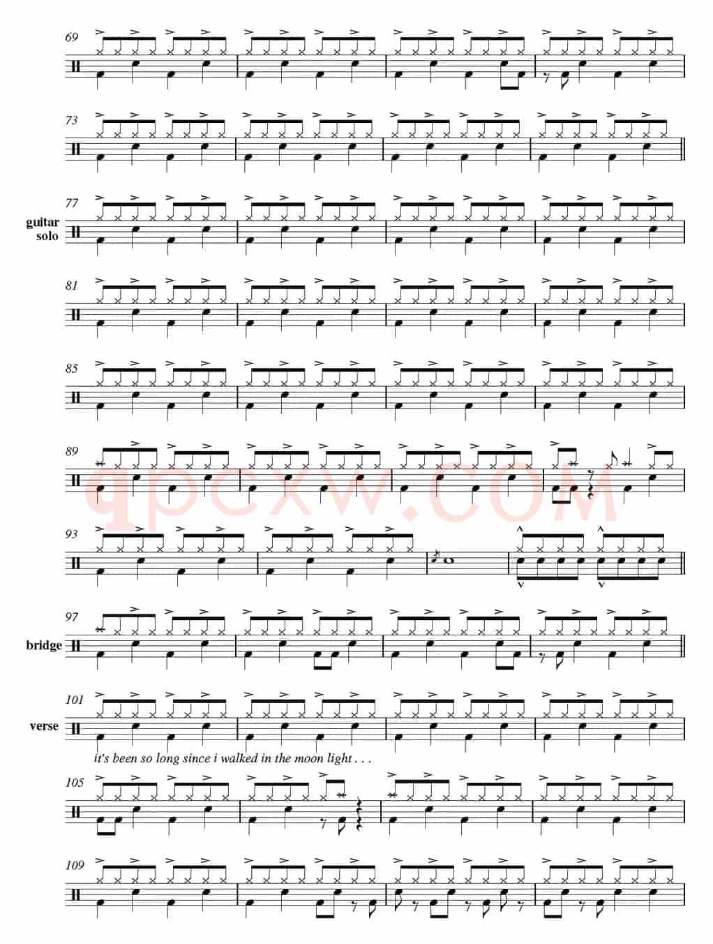 爵士鼓谱：Led Zeppelin - Rock n'roll