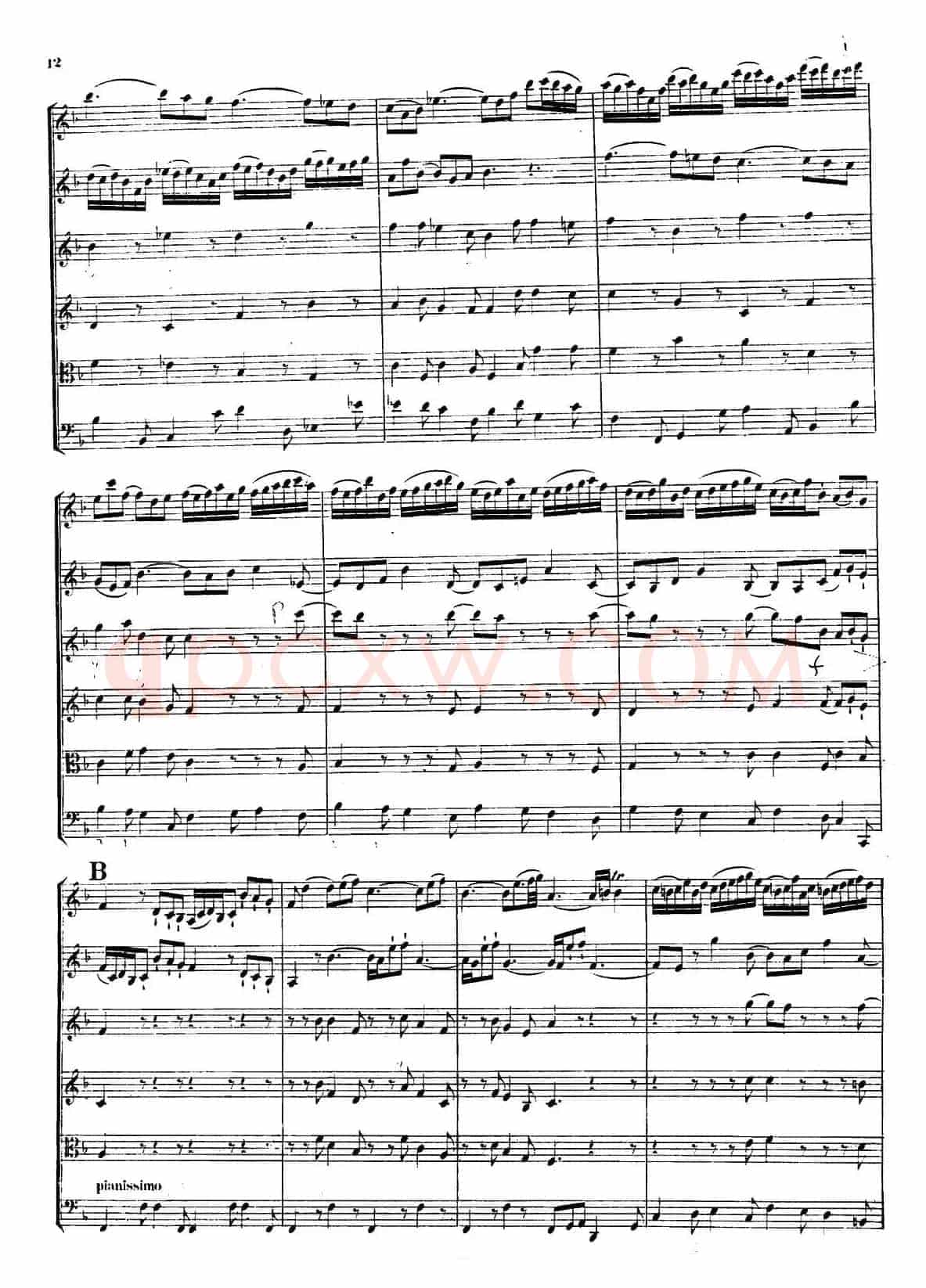 CONCERTO A DUE VIOLINI.（巴赫D小调二重协奏曲总谱）