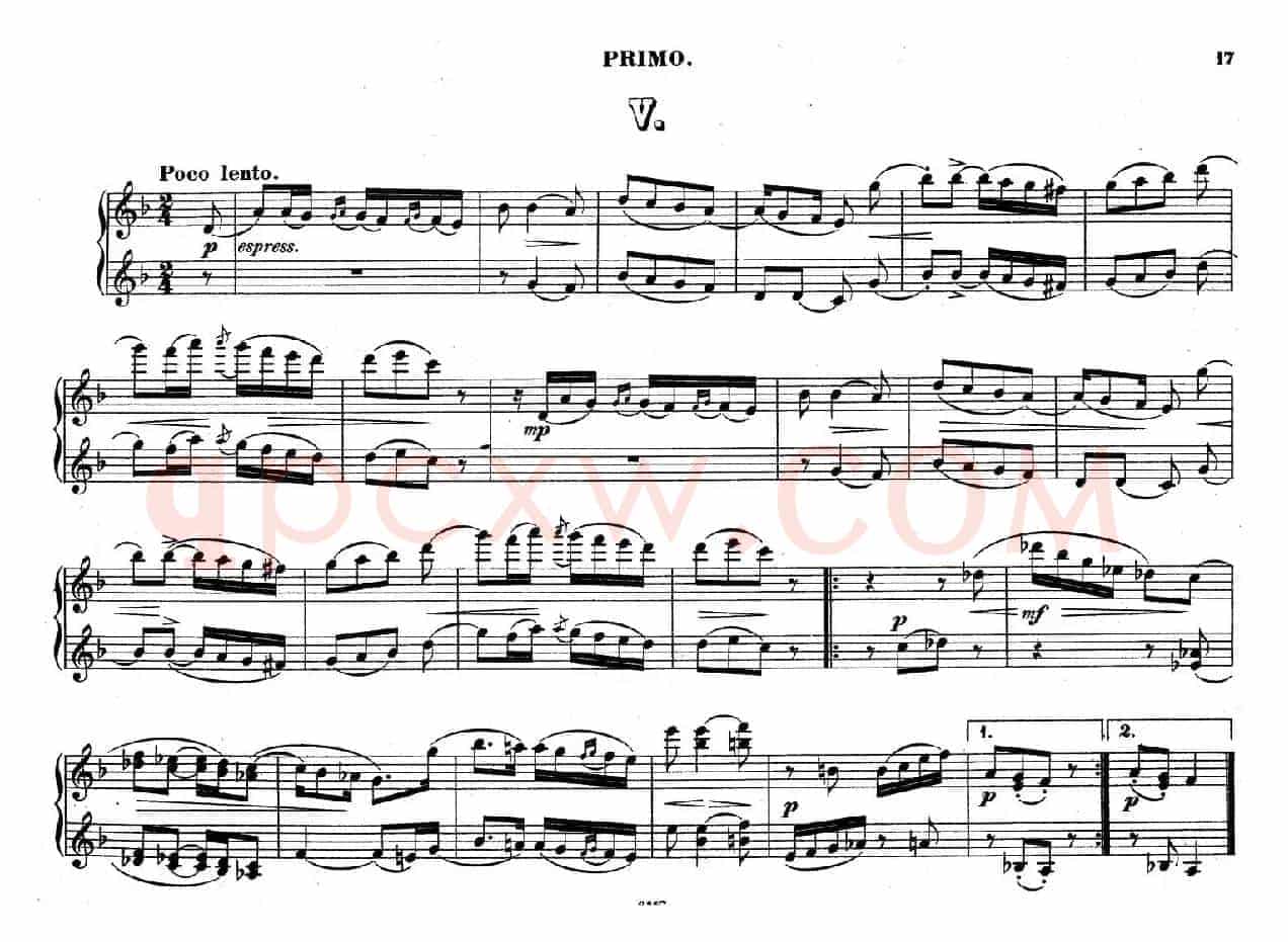 Zwolf Original-Compositionen fur Pianoforte zu 4 Handen Op.57（12首四手联弹小品·5）