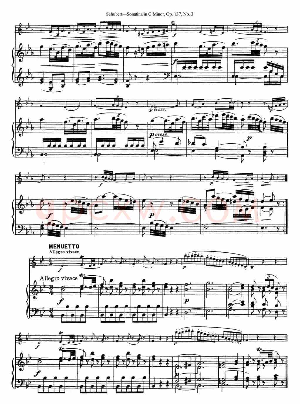 Violin Sonatina in G minor Op.137 No.3（小提琴+钢琴伴奏）