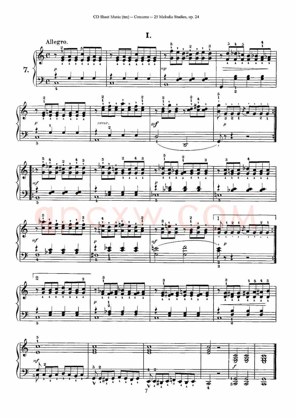 Concone - 25 Melodic Studies easy and progressive（6—10）