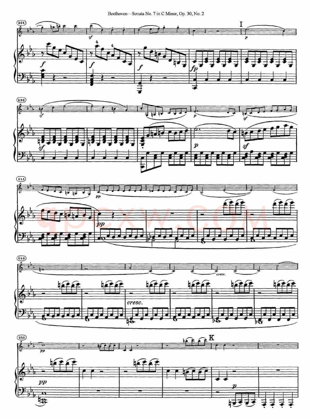 Violin Sonata No.7 in C Minor Op.30 No.2（小提琴+钢琴伴奏）