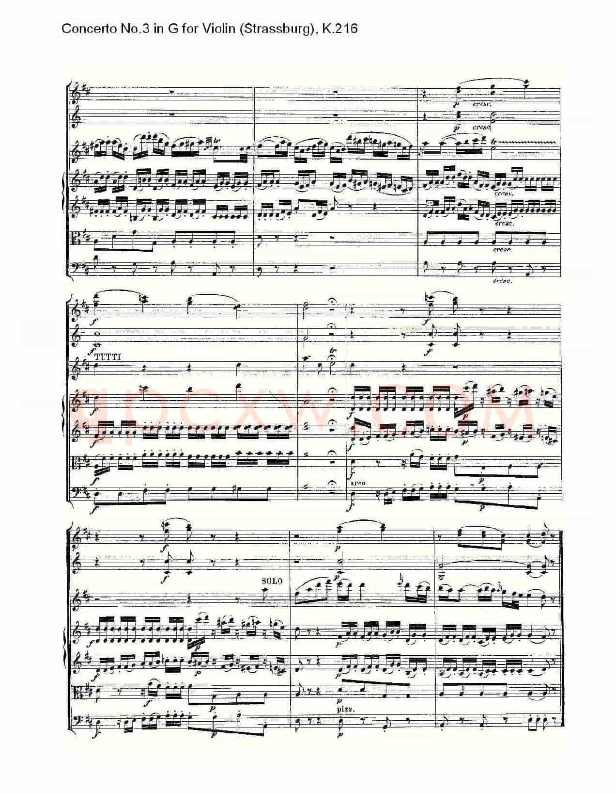 Concerto No.3 in G for Violin K.216(G调小提琴第三协奏曲, K)