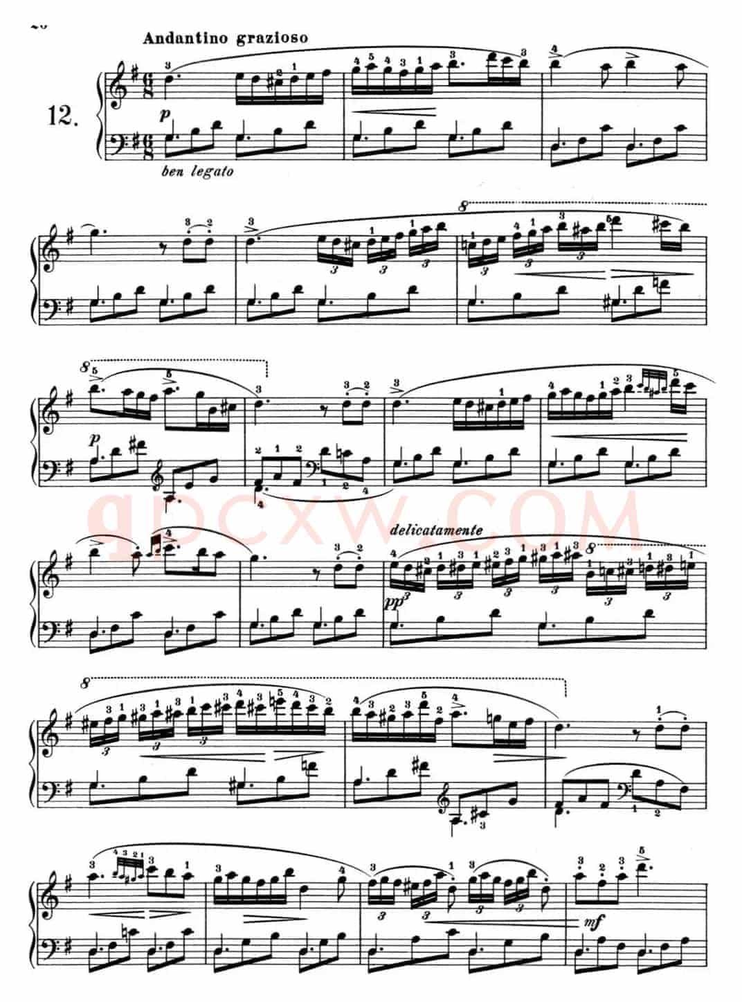 25首车尔尼Op.748练习曲（NO.12）