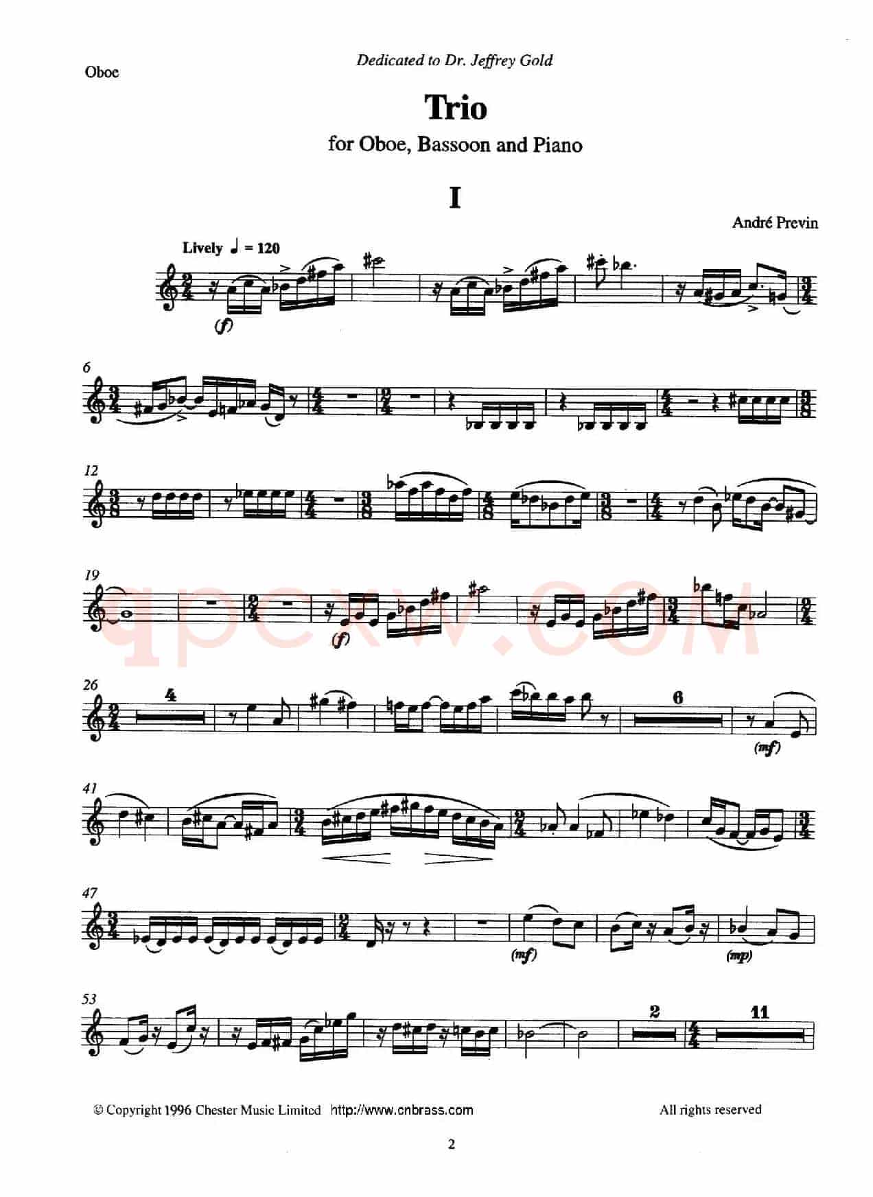 Trio(三重奏双簧管分谱)