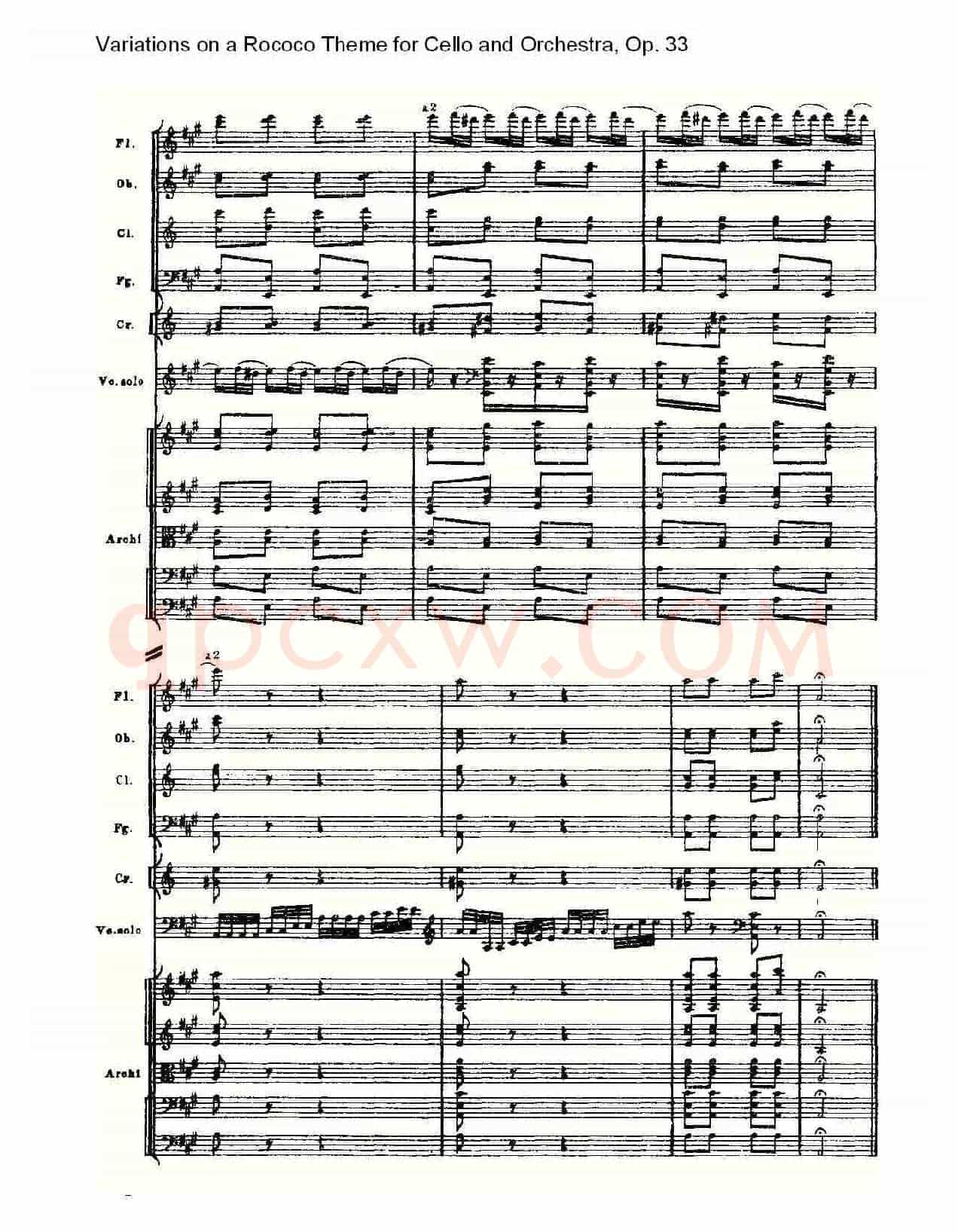 大提琴与管弦乐洛可可主题a小调变奏曲, Op.33(二)