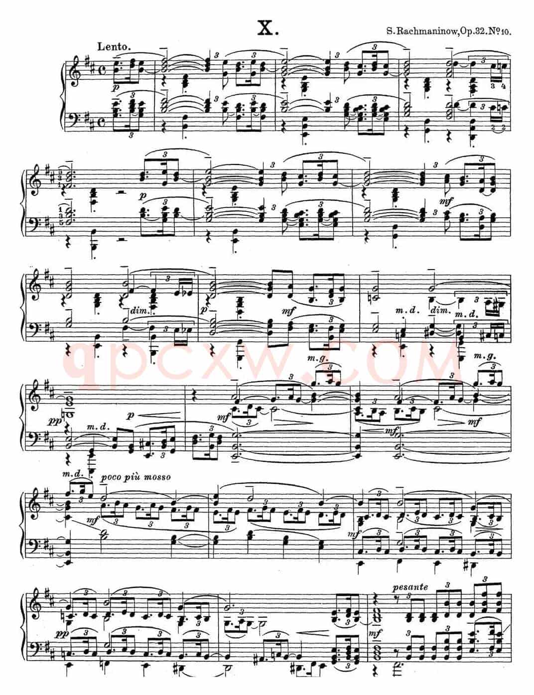 拉赫玛尼诺夫 钢琴前奏曲21 B小调 Op.32 No.10