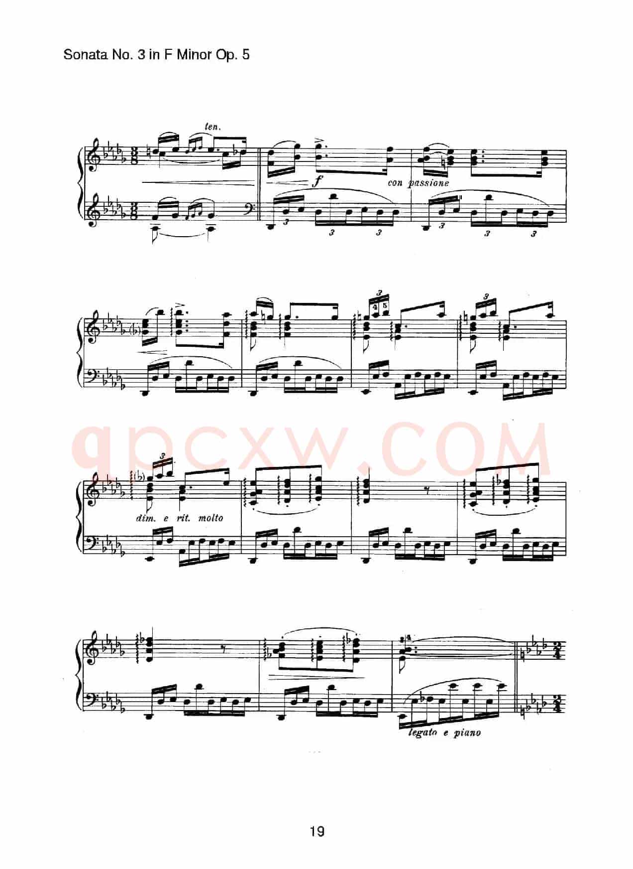 Piano Sonata No.3 in f Minor Op.5(f小调第三钢琴奏鸣曲)