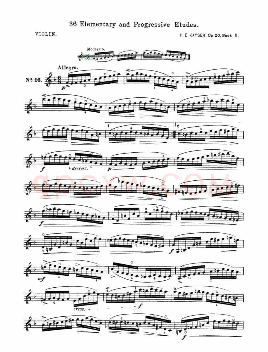 开塞（KAYSER 36首小提琴练习曲之16）