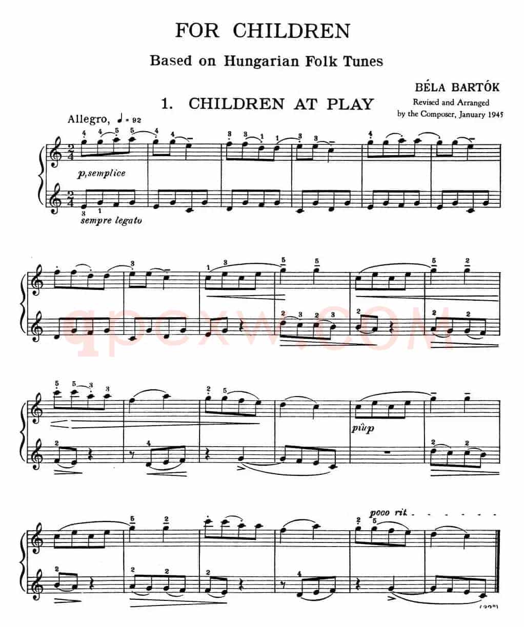 For Children Sz.42（献给孩子们·1）