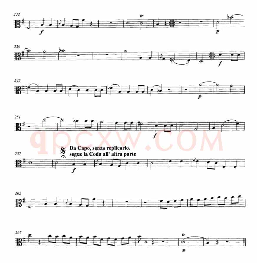 Mozart《String Quartet No.1 in G Major,K.80》（Viola分谱）