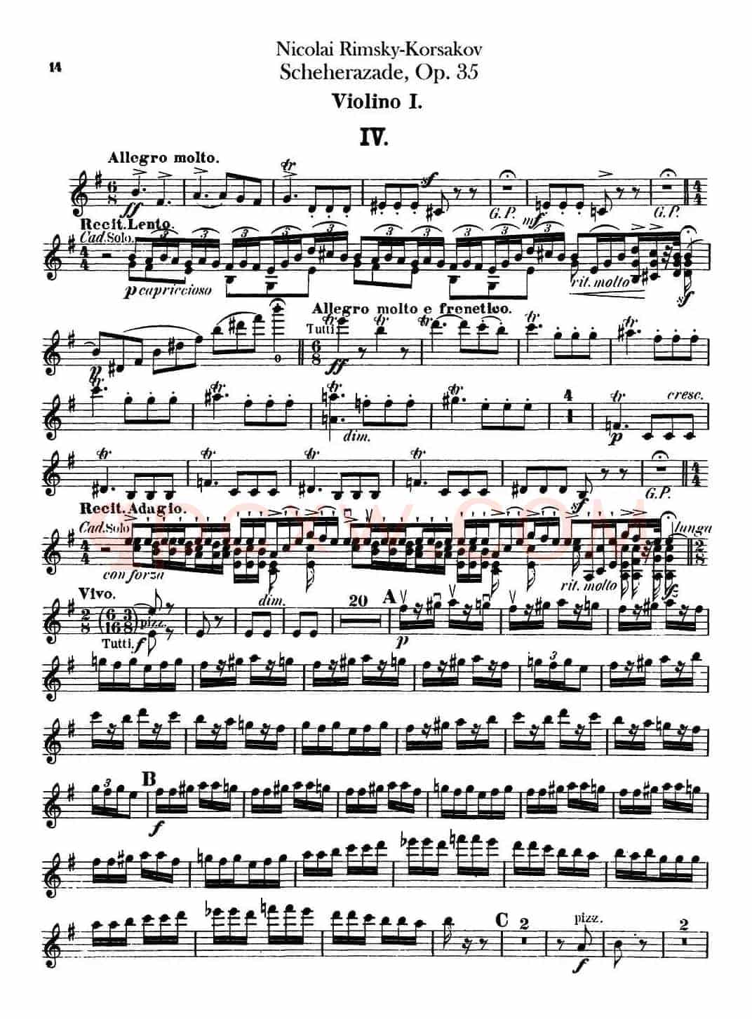 Scheherazade(Ⅳ)Op.35(第一小提琴)