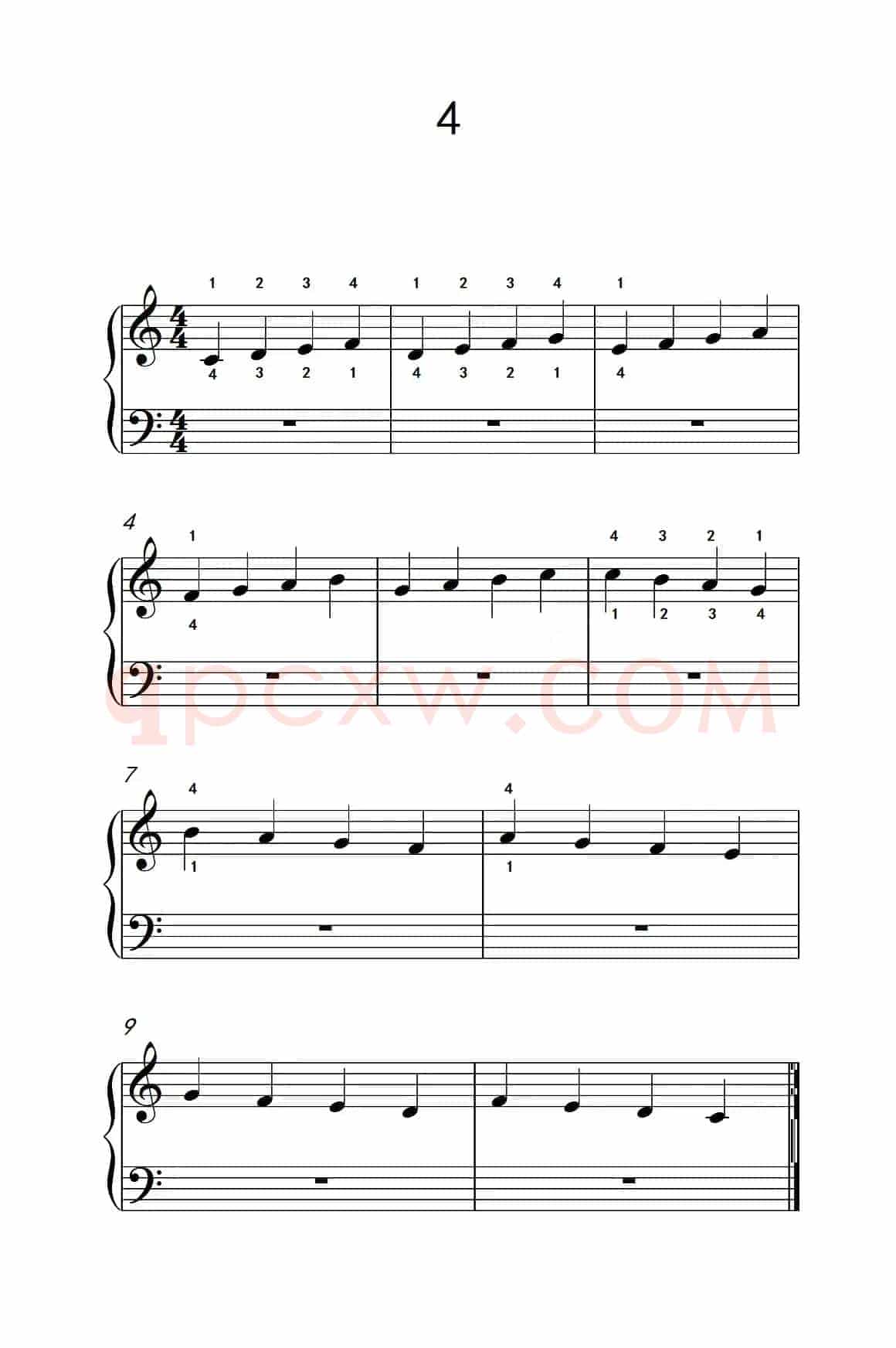 非连音练习 4（儿童钢琴手指练习 2）