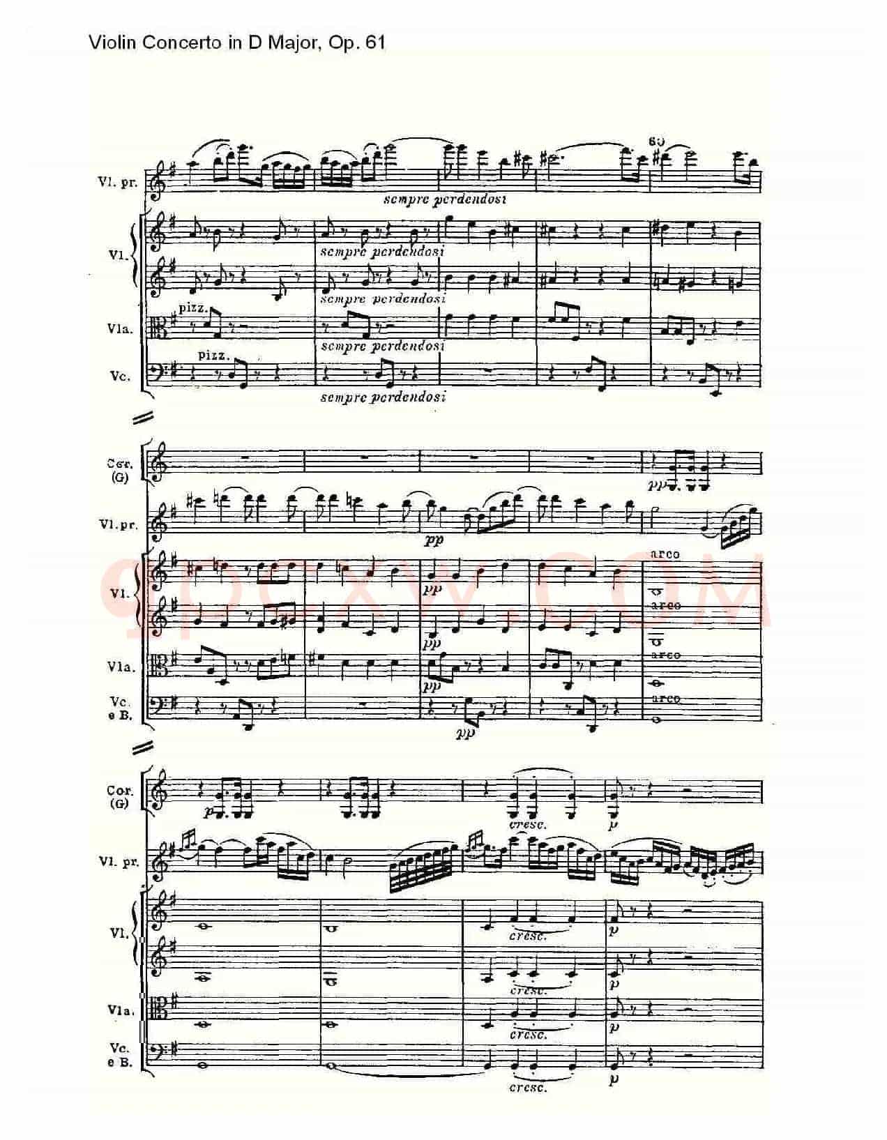 D大调小提琴协奏曲 Op.61 第二乐章