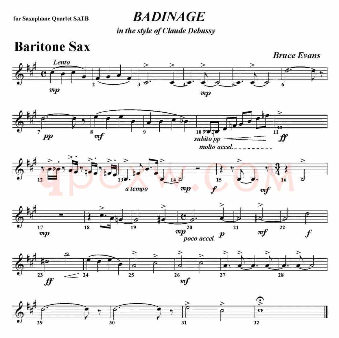 BADINAGE（四重奏·上低音萨克斯分谱）