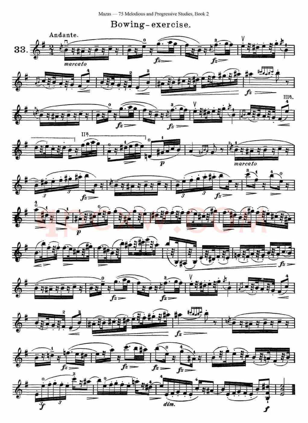 马扎斯小提琴练习曲 Op.36 第二册 华丽练习曲（33）