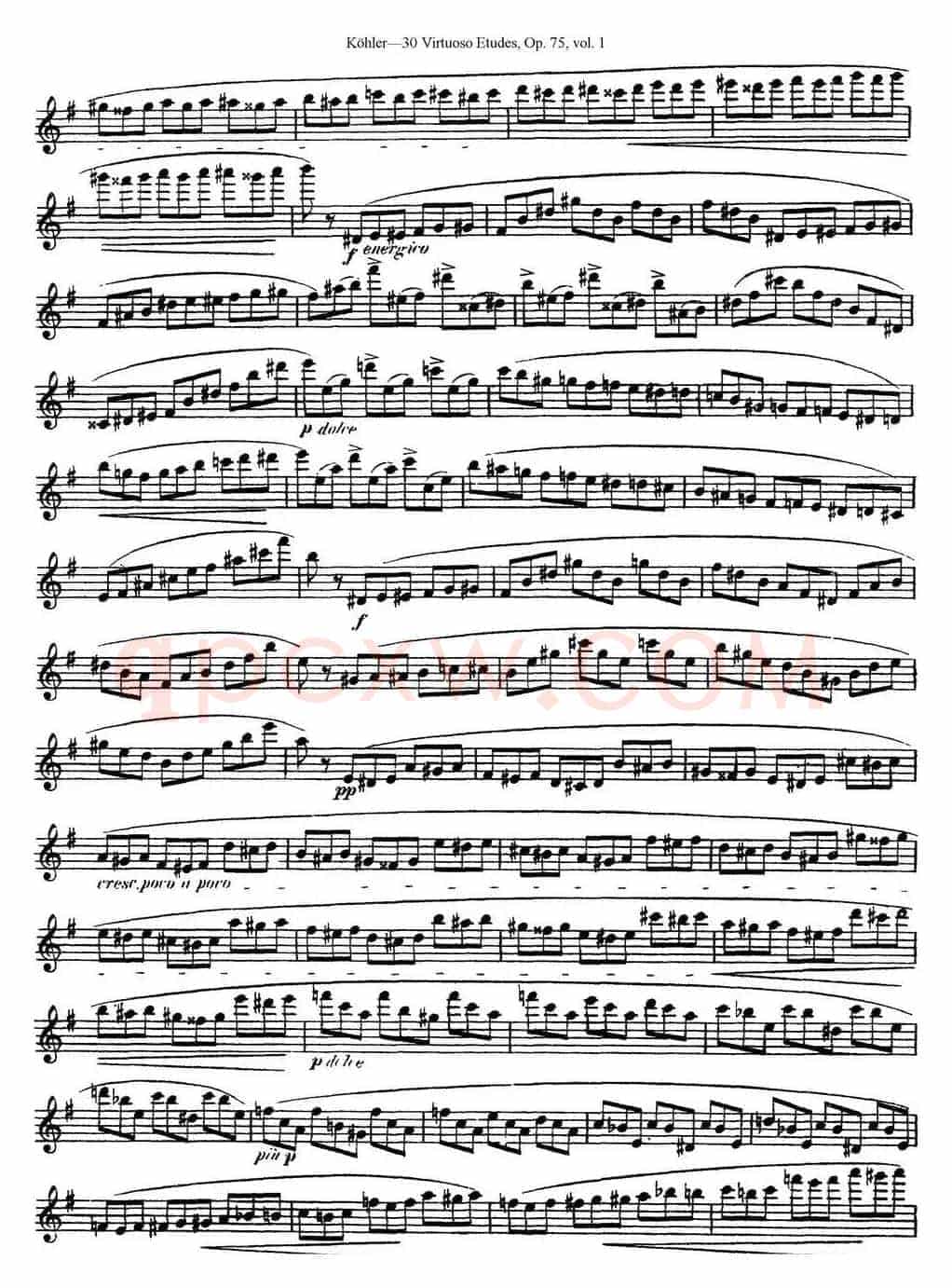 柯勒30首高级长笛练习曲作品75号（NO.10）