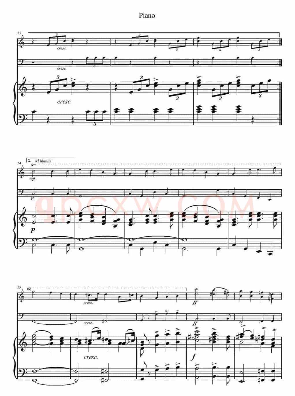 Wedding March（小提琴+大提琴+钢琴伴奏、F.Mendelssohn作曲版）