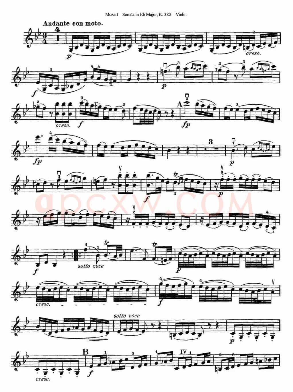 Violin Sonata in Eb Major K.380