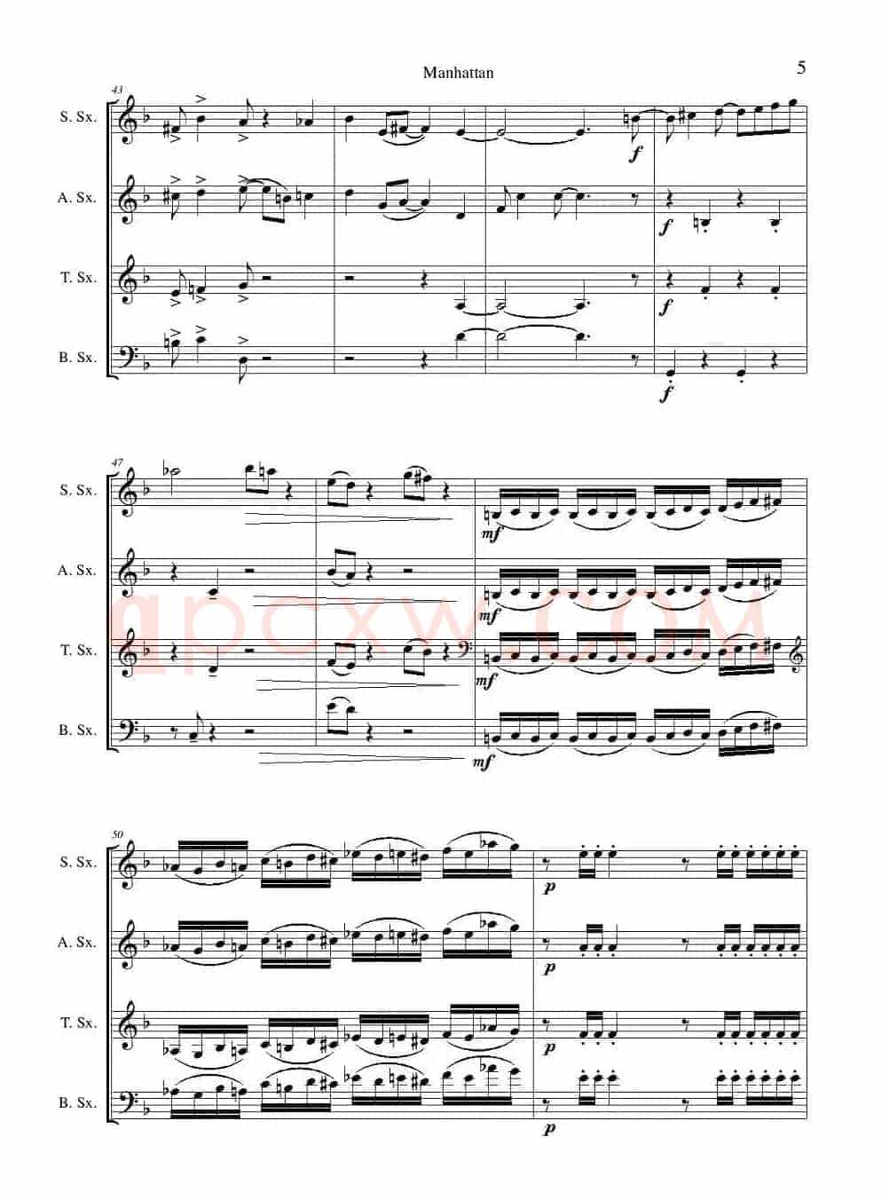 Manhattan score（四重奏）