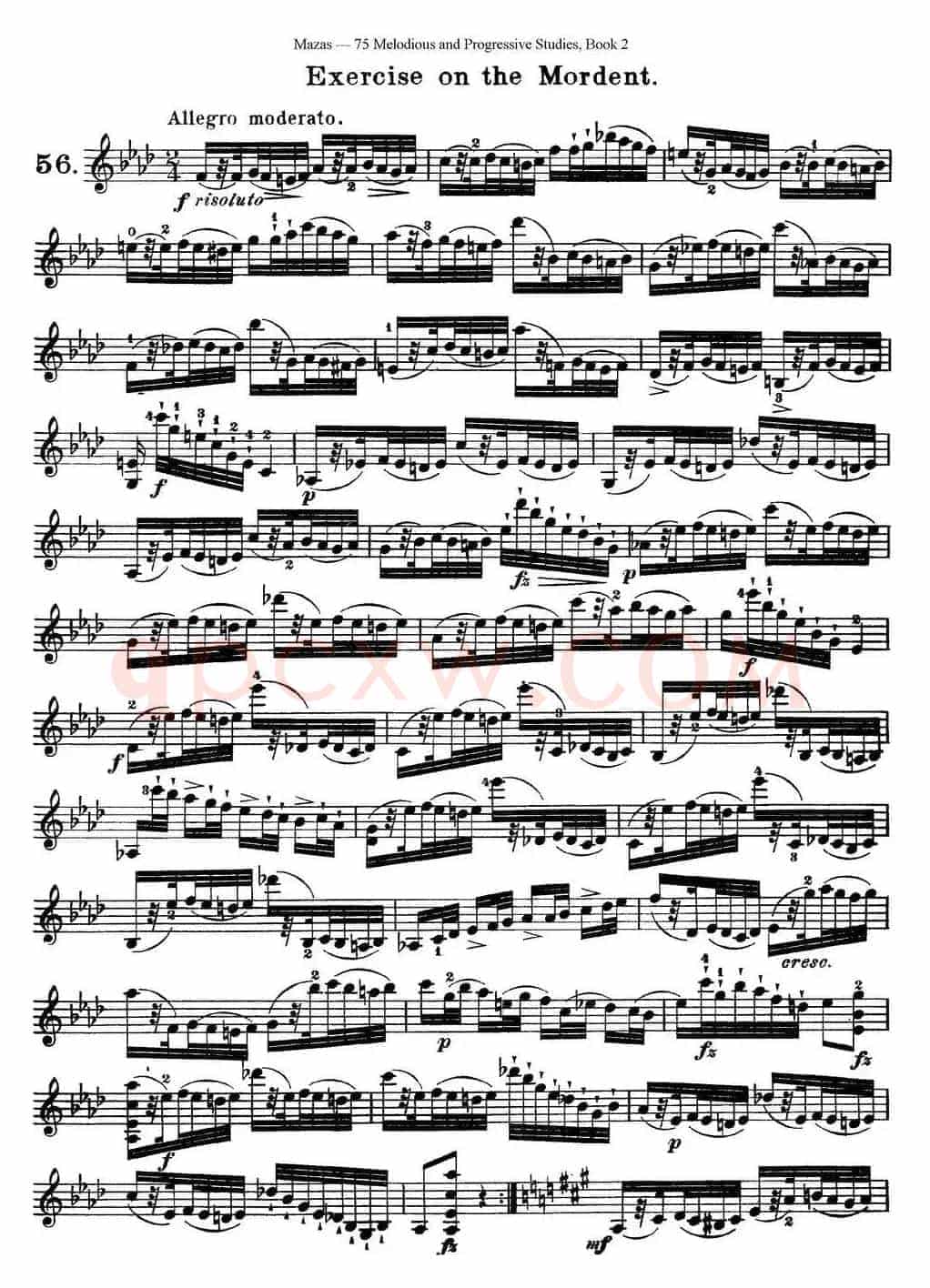 马扎斯小提琴练习曲 Op.36 第二册 华丽练习曲（56）