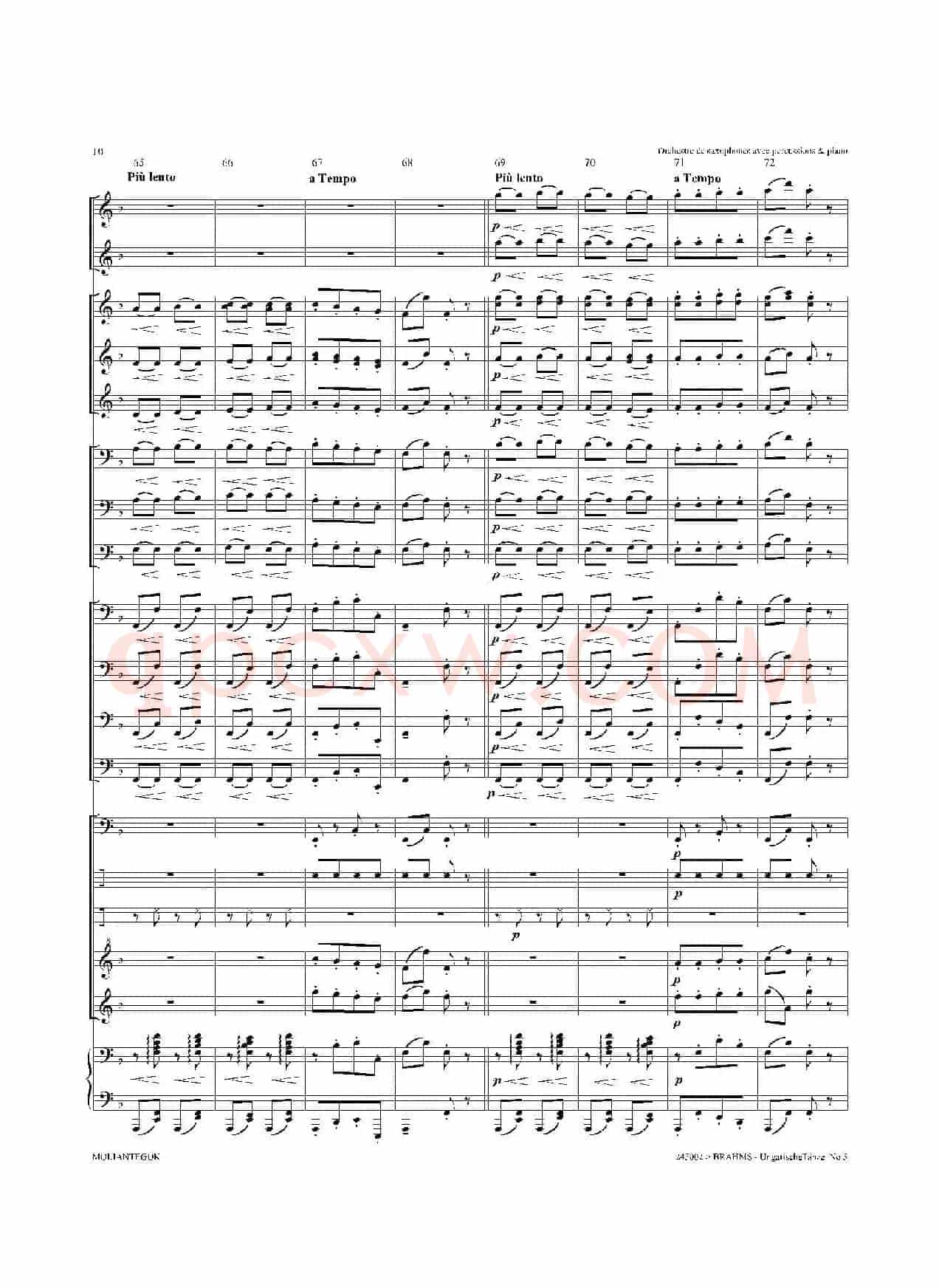 Ungarische Tnze No 5（十五重奏总谱）