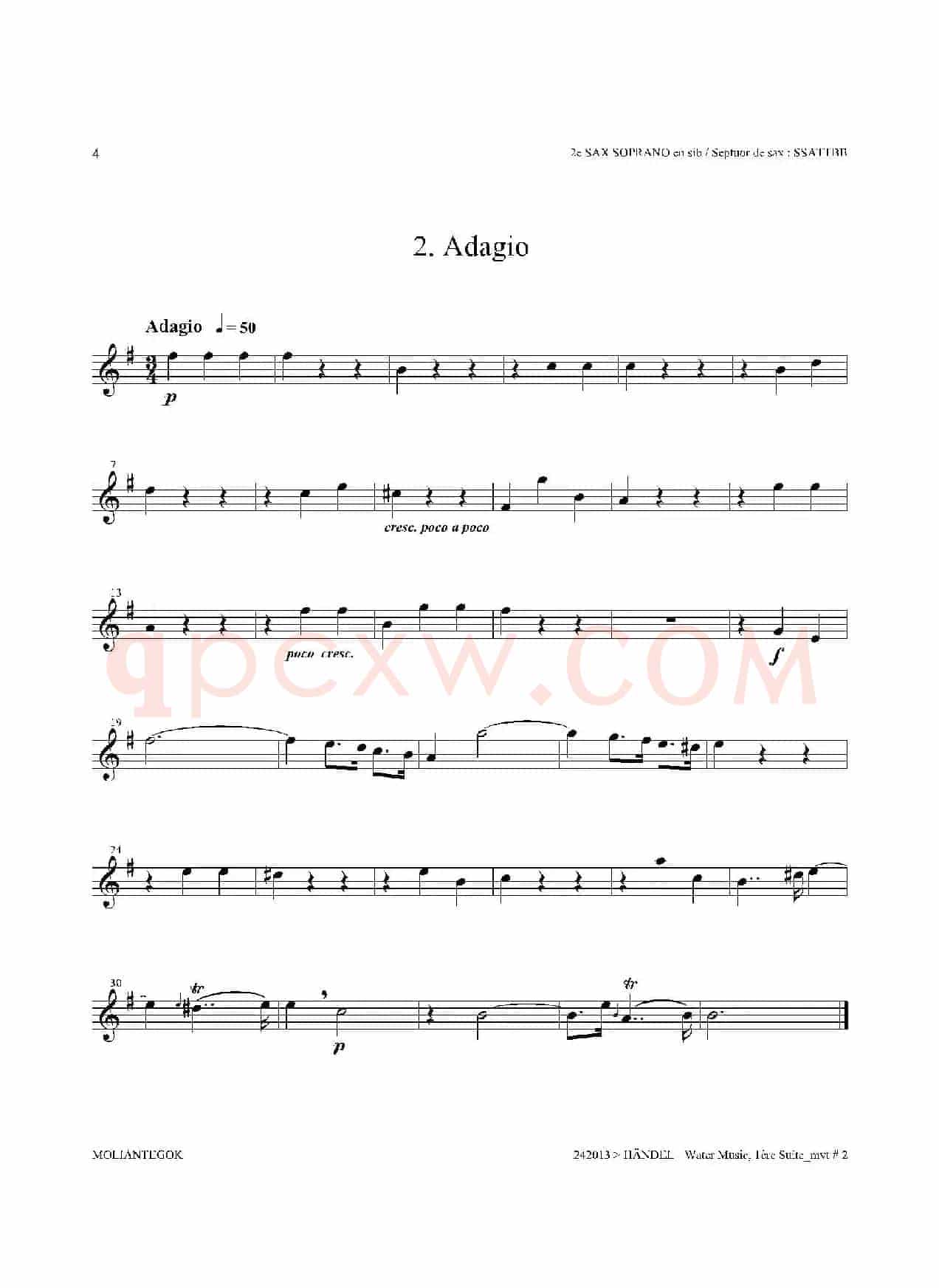 Water Music（HWV.348 No.1）（第二高音萨克斯）