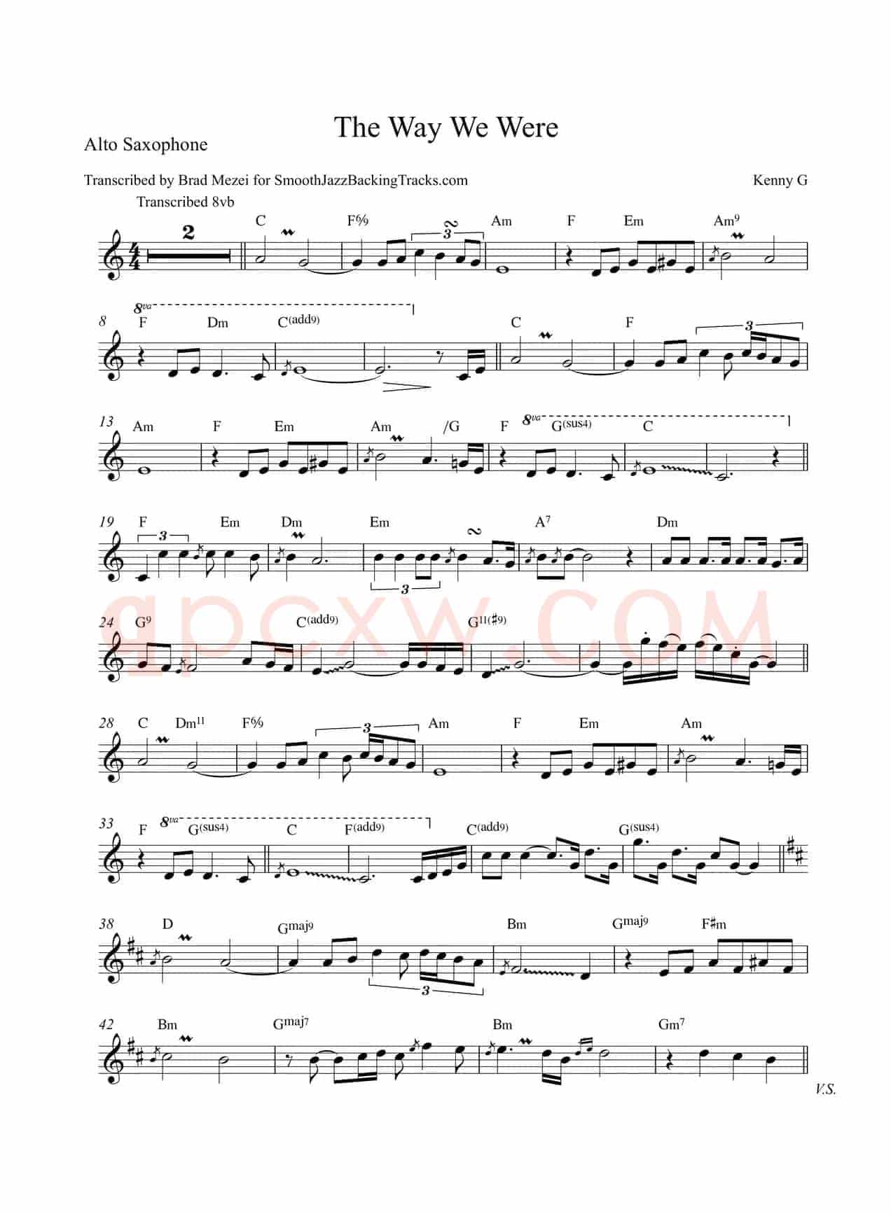 The Way We Were（中音萨克斯）