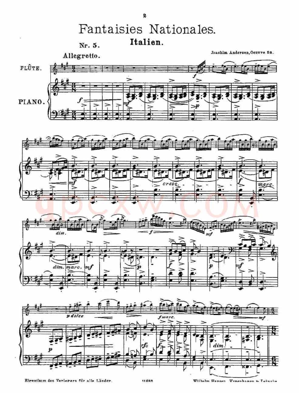 Fantaisies nationales. Op. 59, 5.（长笛+钢琴伴奏）