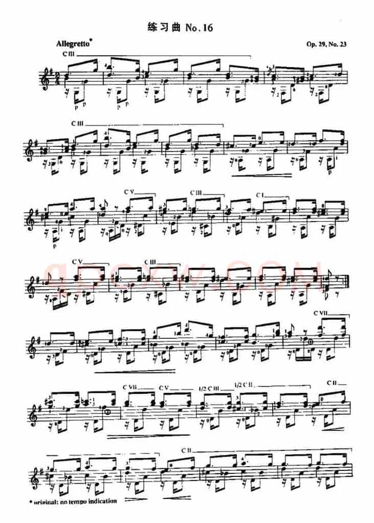 费尔南多·索尔 古典吉他练习曲 No.16（Op.29  No.23）