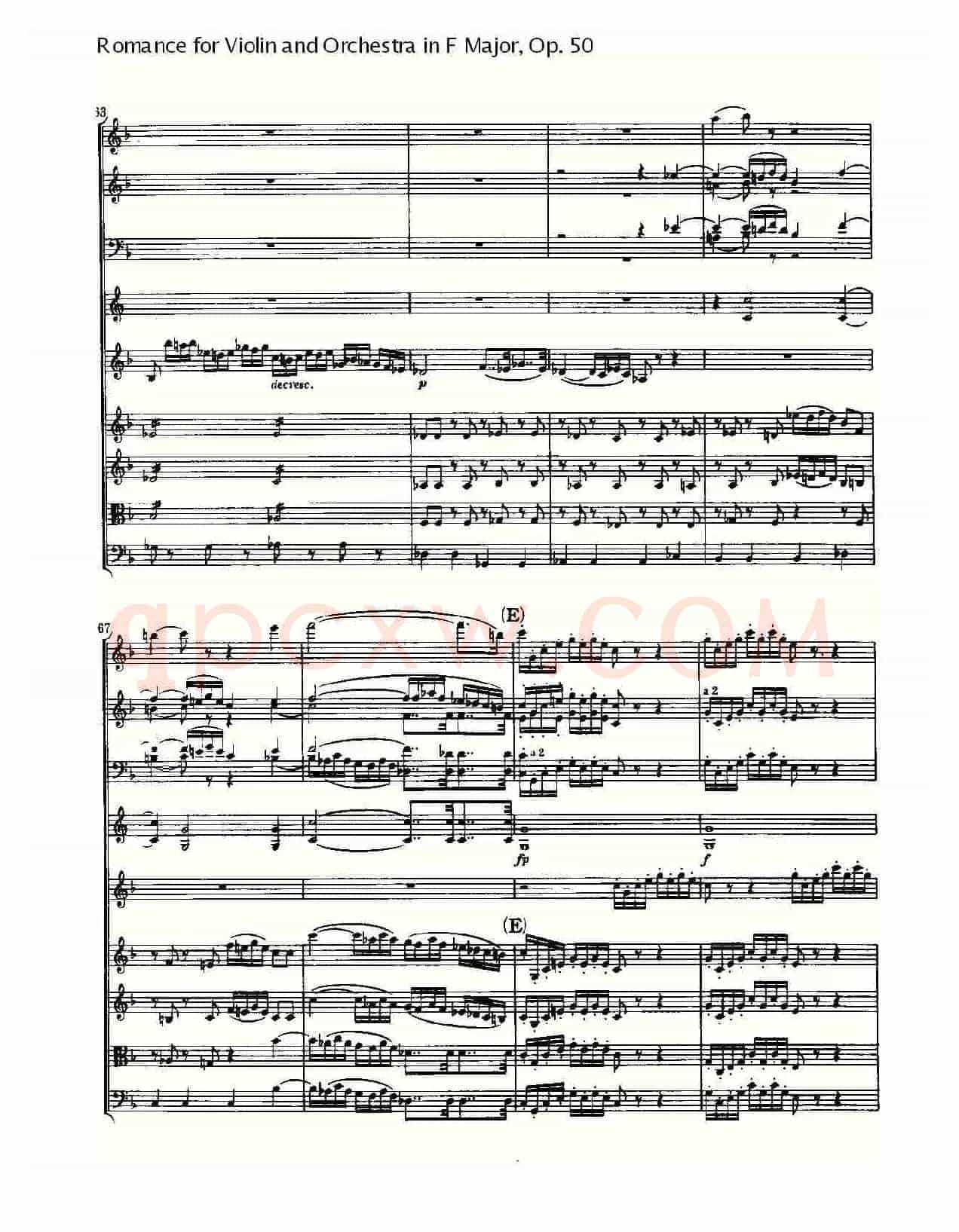 小提琴与管弦乐奏F大调浪漫曲 Op.50