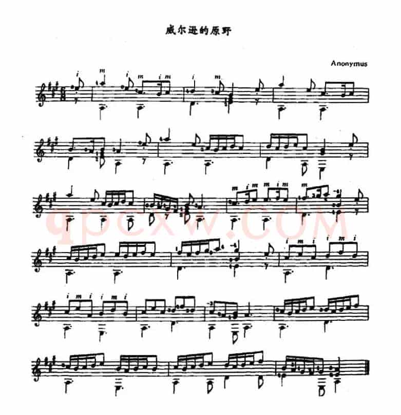 威尔逊的原野（古典吉他）
