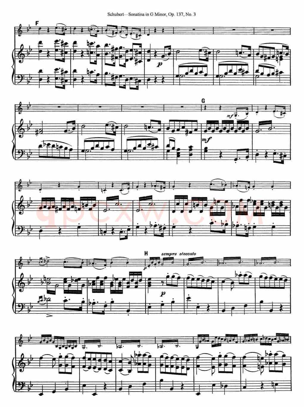 Violin Sonatina in G minor Op.137 No.3（小提琴+钢琴伴奏）